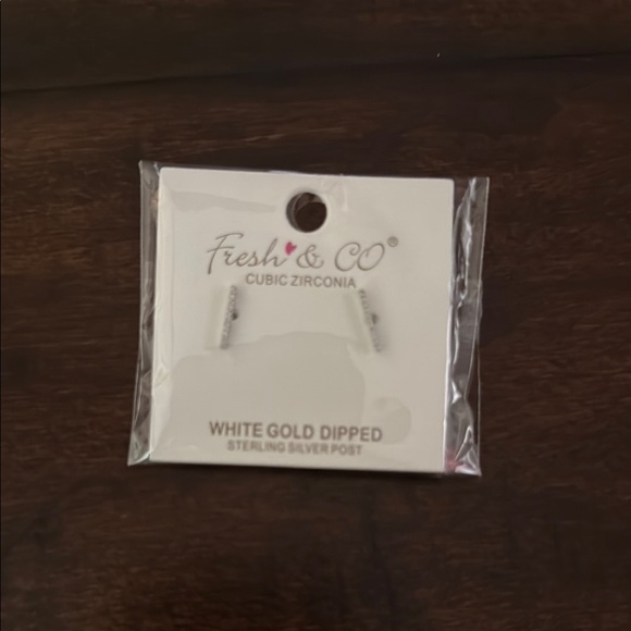 White Gold Dipped Earrings - Picture 1 of 3